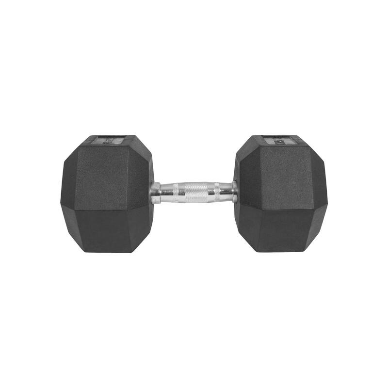 Dumbbell - 1 x 17,5 kg - Gietijzer - Hexagon - Halter