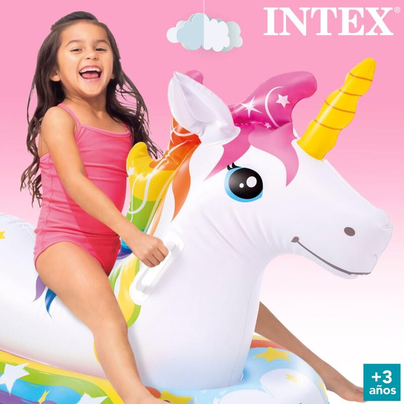 Colchoneta hinchable infantil unicornio INTEX