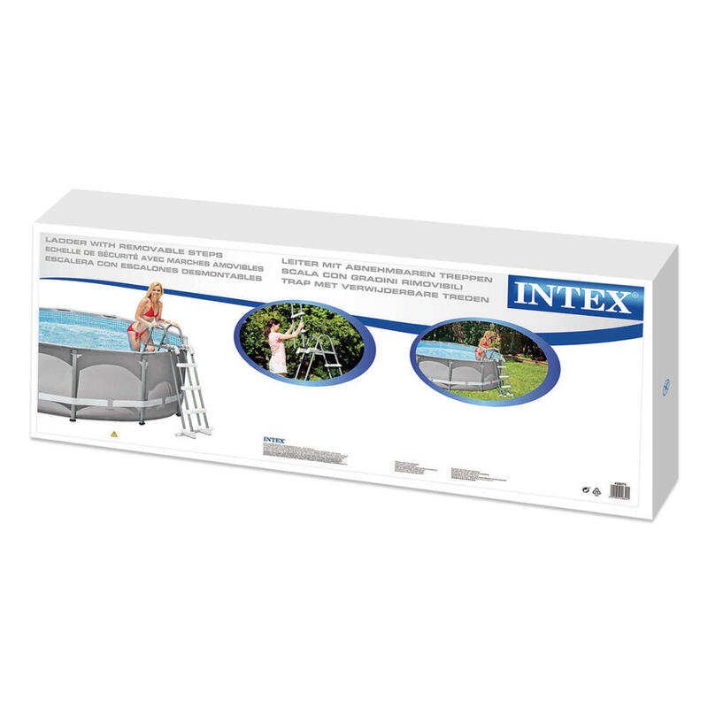 Intex 28075 - Scaletta Deluxe per Piscina, gradini removibili, 91-107 cm