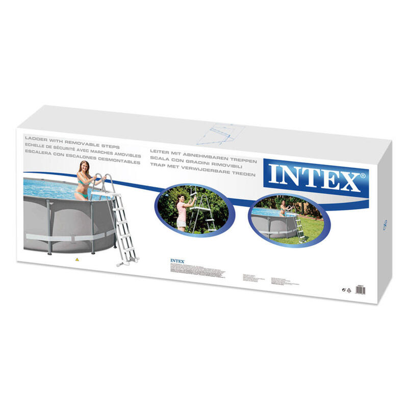 Intex 28077 - Scaletta Deluxe per Piscina, gradini removibili, 132 cm