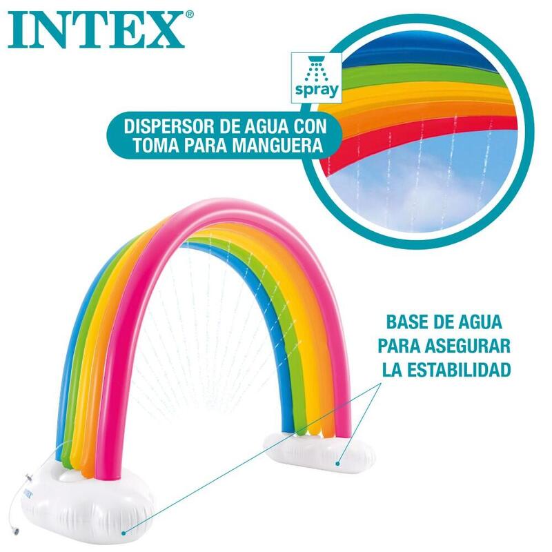 Intex 56597NP - Arcobaleno Gonfiabile con Spruzzo, 300x109x180 cm
