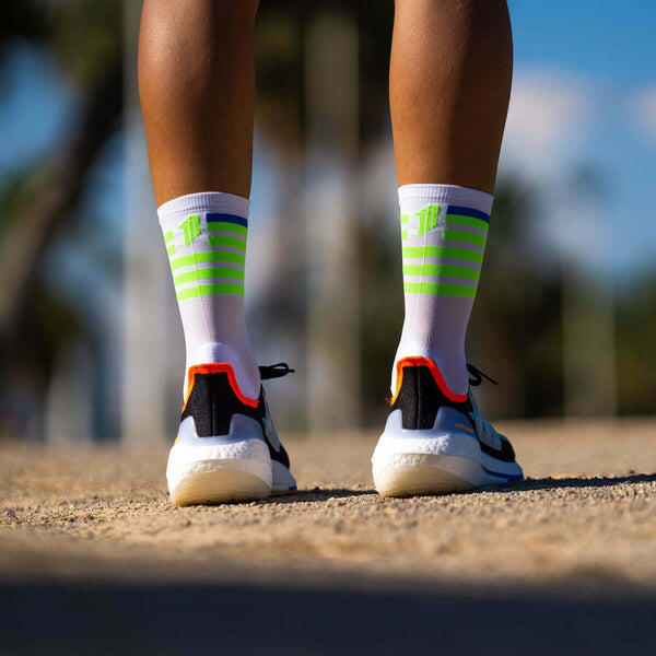 Red Air Blue Triathlon Socks - White, Green