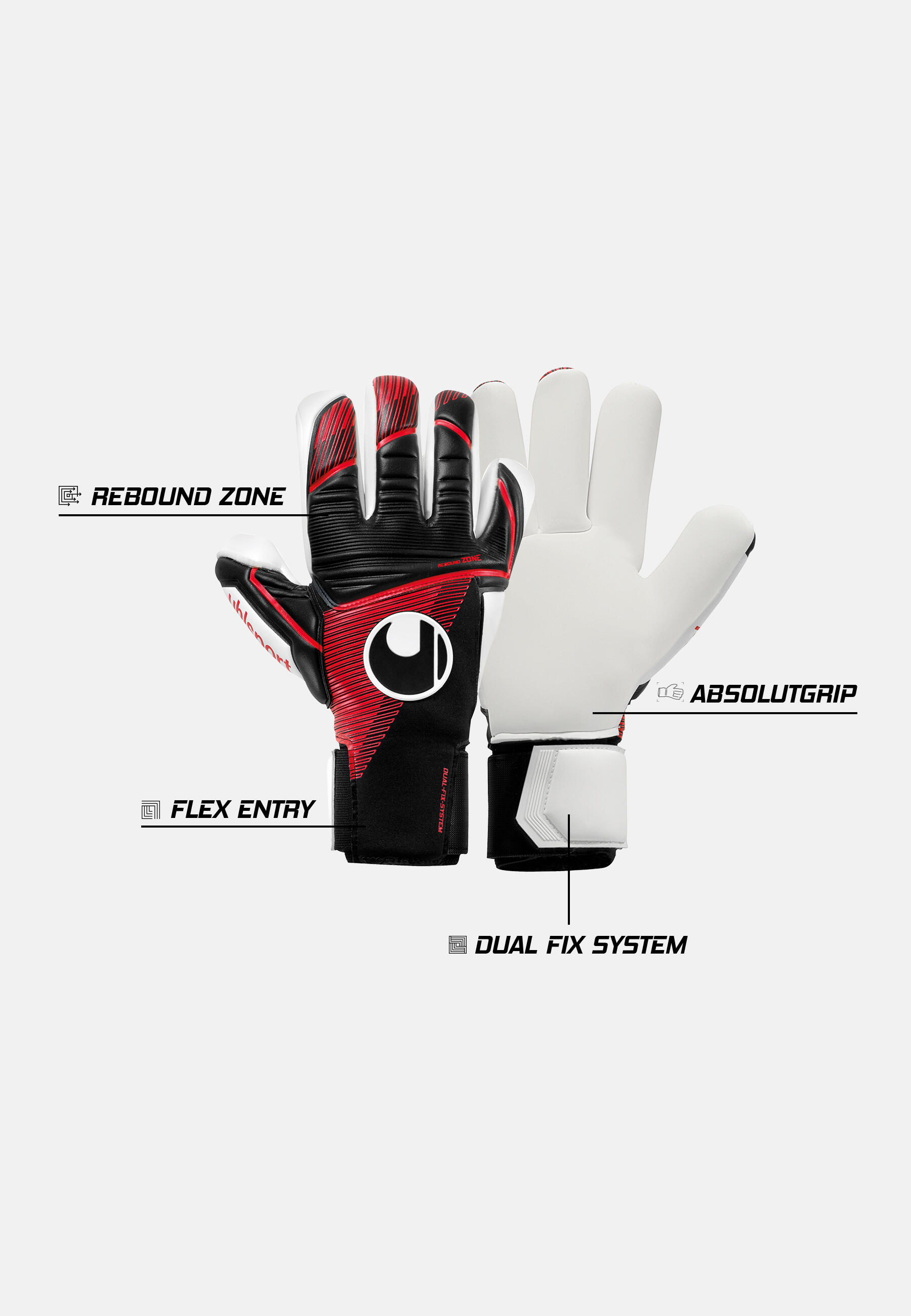Uhlsport Powerline Absolutgrip Finger Surround Goalkeeper Gloves 3/7