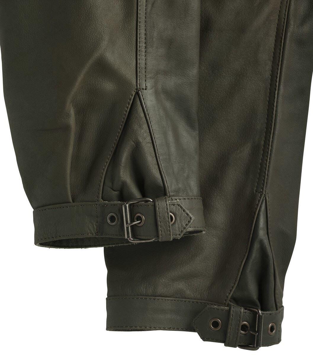 La Chasse® Lederhose aus Büffelleder (Kniebundhose) Herren strapazierfähig oliv 4/5
