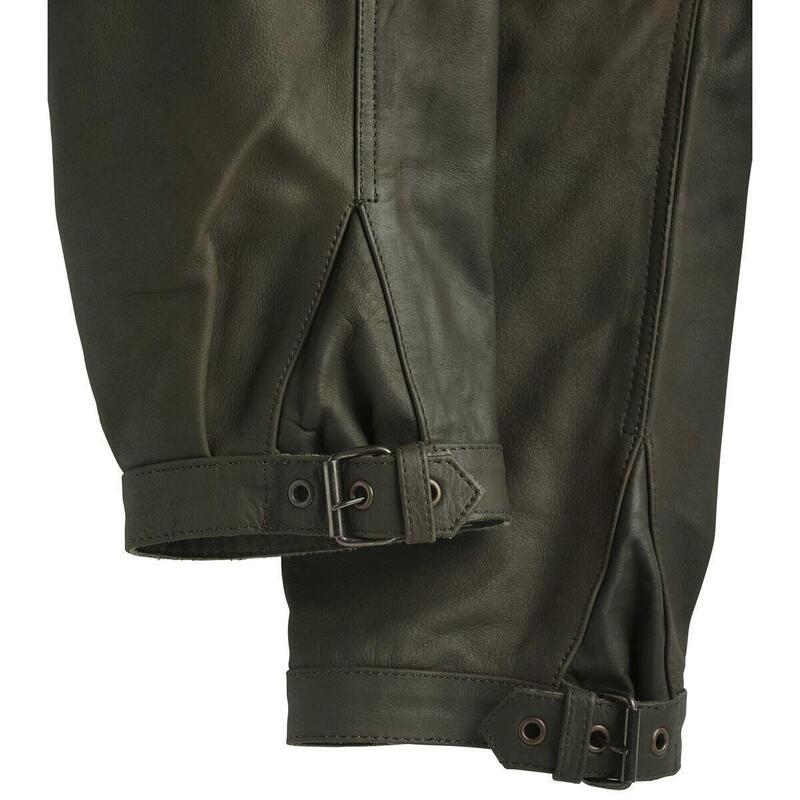 La Chasse® Lederhose aus Büffelleder (Kniebundhose) Herren strapazierfähig oliv