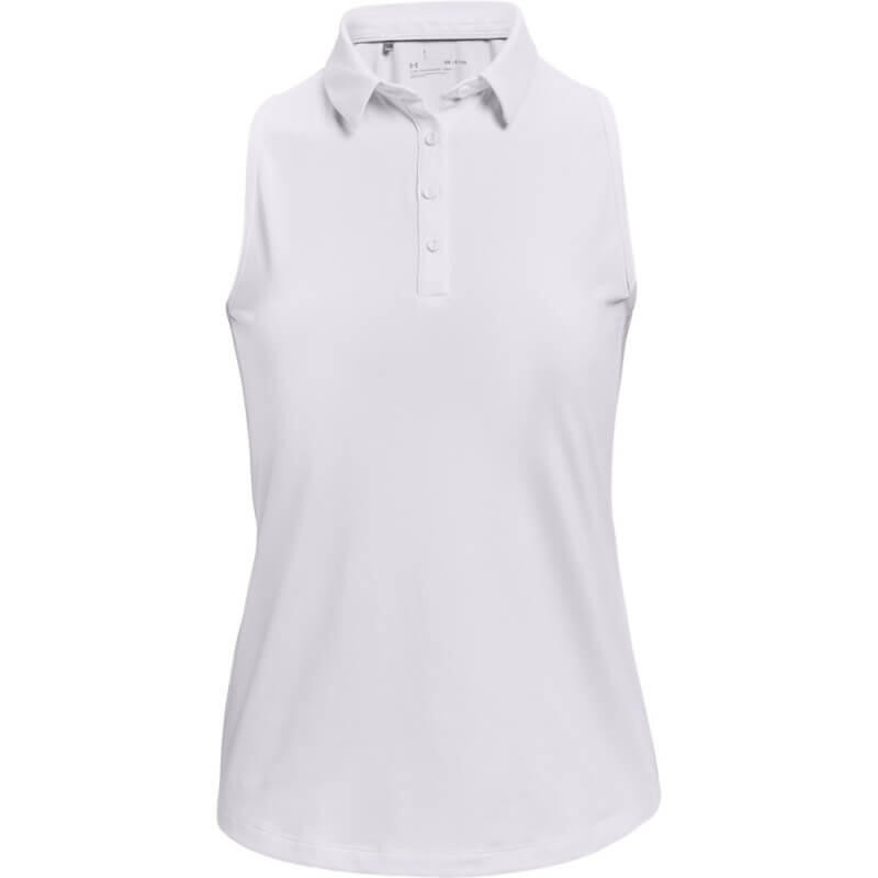 UNDER ARMOUR Under Armour Zinger mouwloos poloshirt wit Maat Large