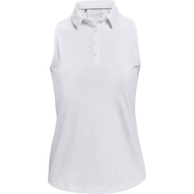 Under armour zinger mouwloos poloshirt wit maat large