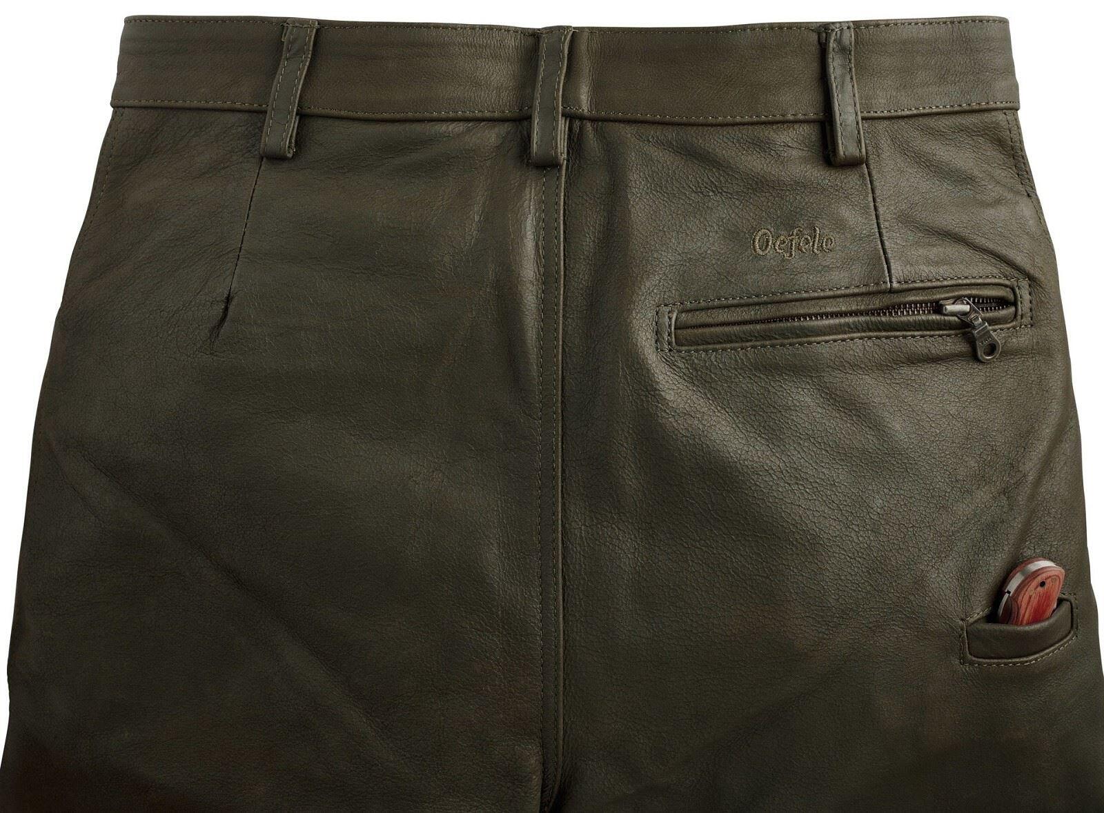 La Chasse® Lederhose aus Büffelleder (Kniebundhose) Herren strapazierfähig oliv 2/5