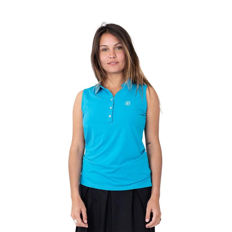 CHIBERTA Golf Polo met korte mouwen  Losy  Mouwloze Dames  Turquiose Turquiose