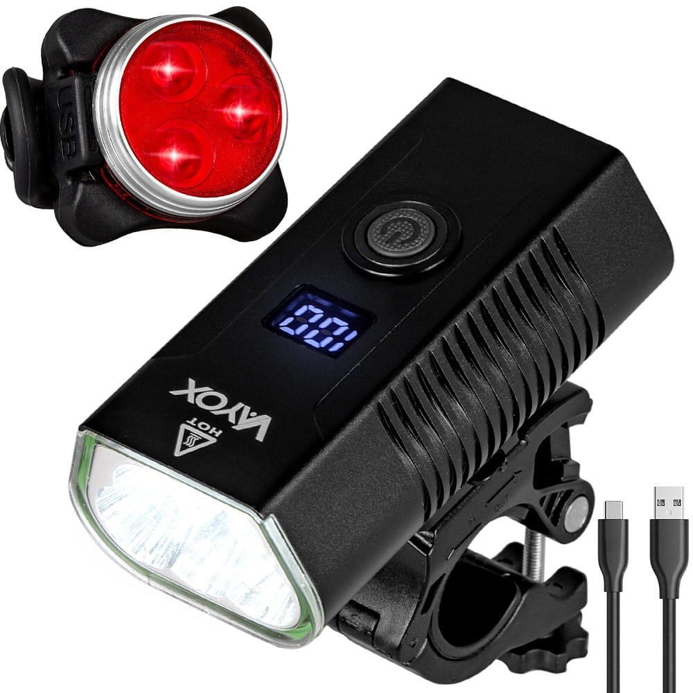 Conjunto de luzes para bicicleta VAYOX VA0073 + VA0117 dianteira e traseira