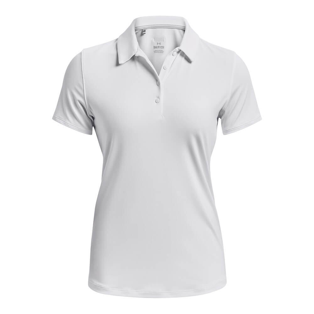 Dames Golfpolo Under Armour Zinger Short Sleeve White Halo Gray 1/4