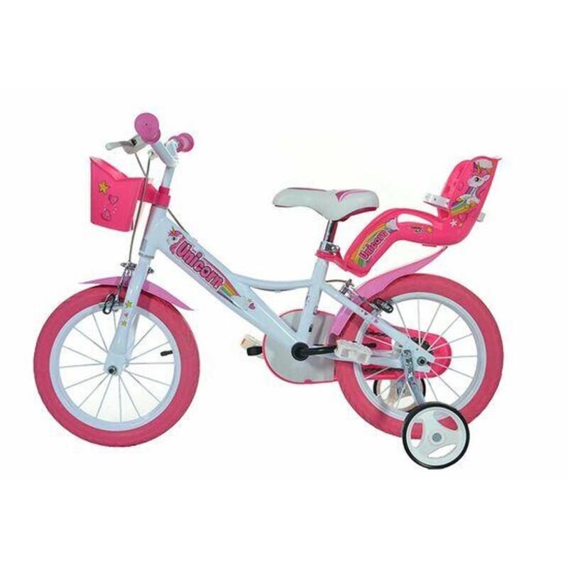 Bicicleta niña 14 pulgadas Unicorn rosado 4-6 años