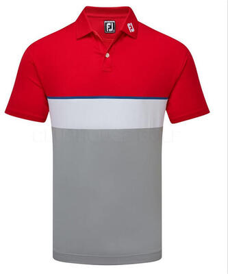 Golfpolo heren footjoy color theory rood wit blauw