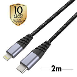 muvit Tiger cable USB Tipo C 2.0 a Lightning 3A 2m gris