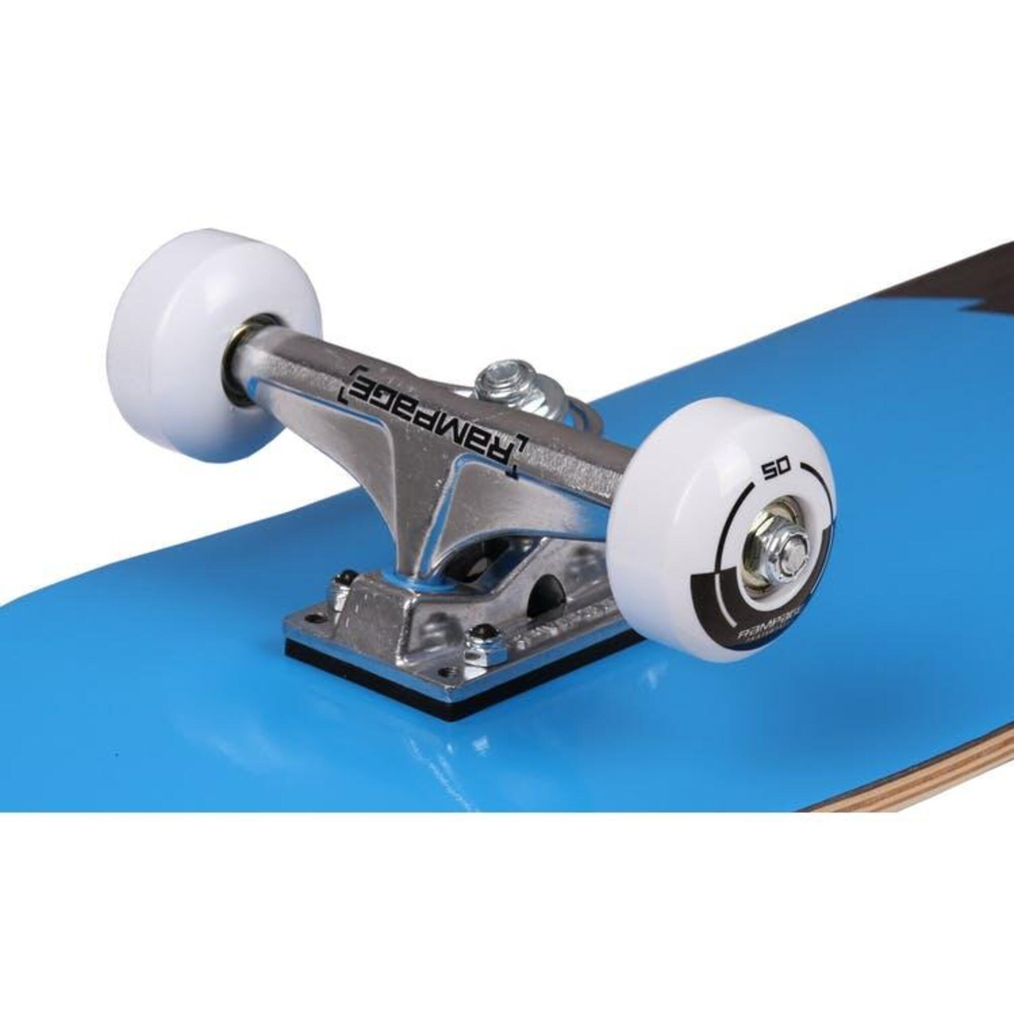 Rampage Plain Third Complete Skateboard - Blue 3/5