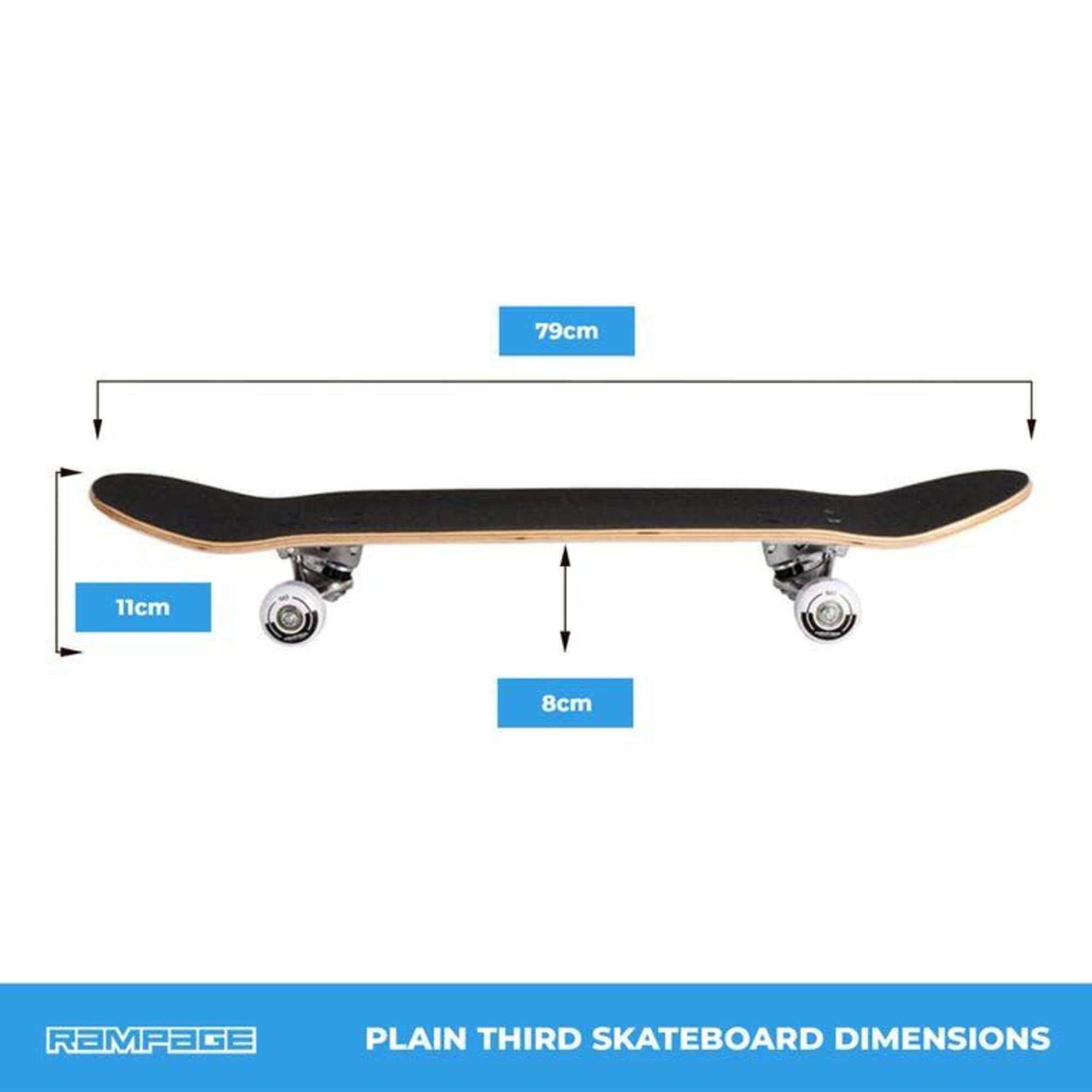 Rampage Plain Third Complete Skateboard - Blue 4/5