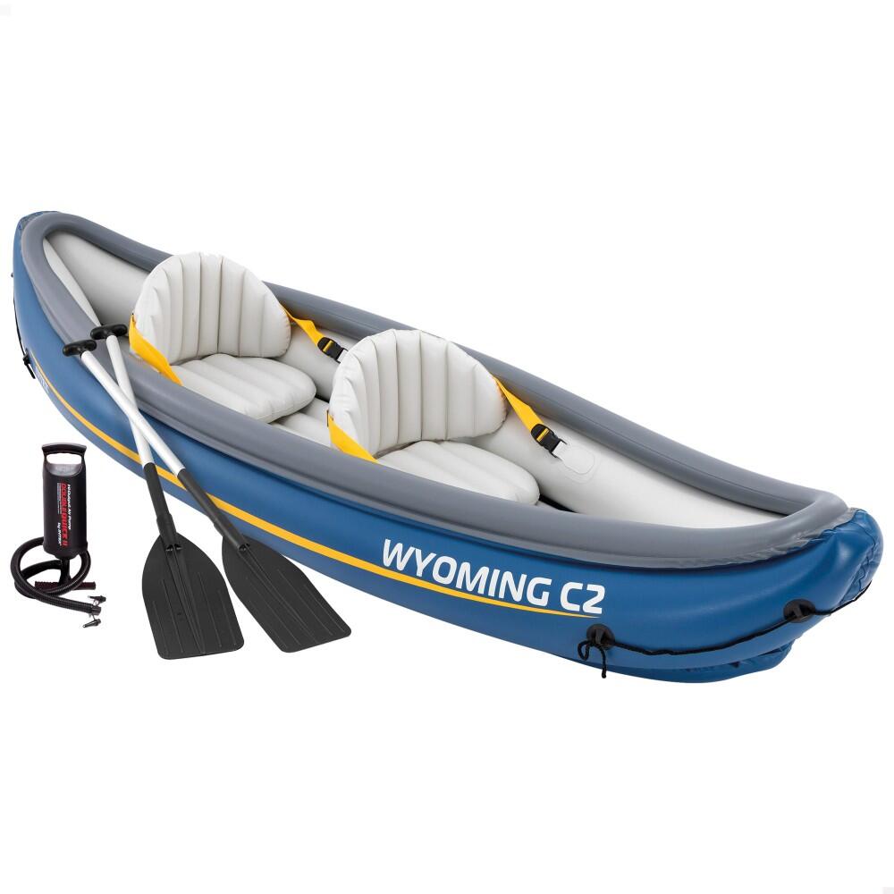 Kayak inflável 2 lugares c/remos + inflador Wyoming C2 INTEX