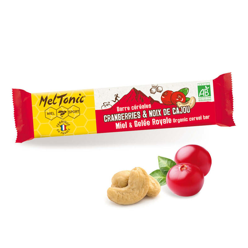 BARRES CEREALES BIO - CRANBERRIES MIEL GELEE ROYALE X5