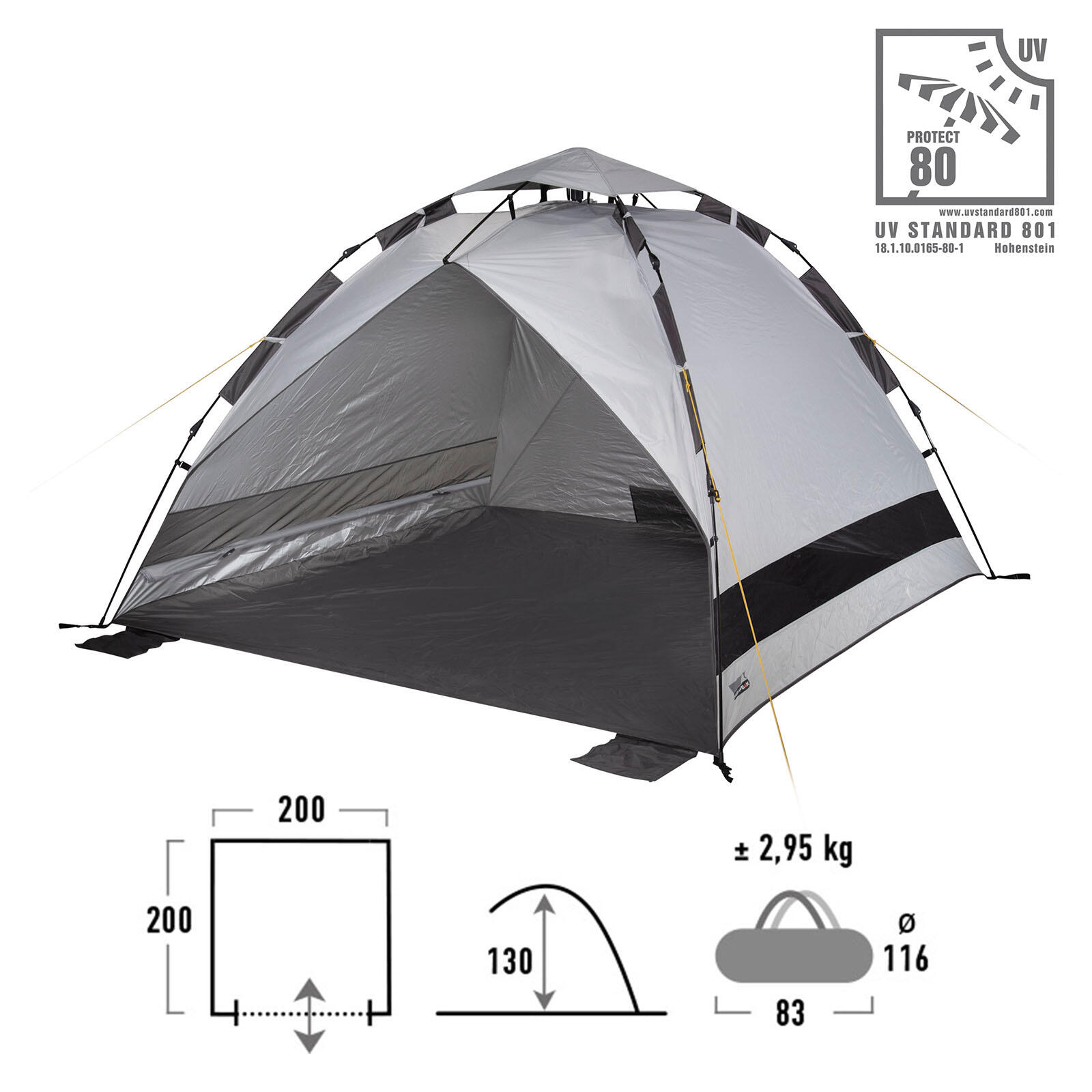 Coquille de plage Calida 80 secondes Tente XL Quick Pop Up automatique UV80 2/5