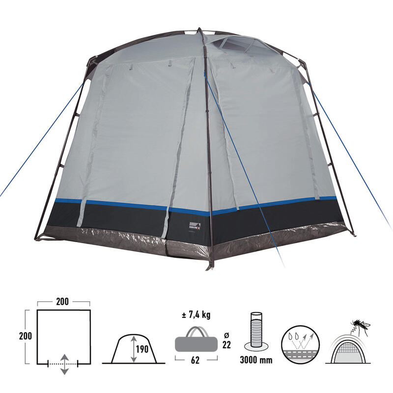 Tenda de equipamento High Peak Veneto, tenda multiuso com piso costurado