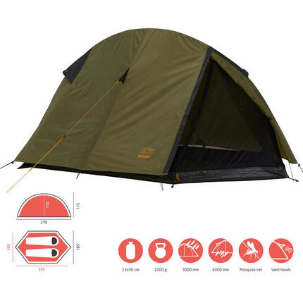 Tente de trekking 1-2 personnes Cardova unipersonnelle Moto légère