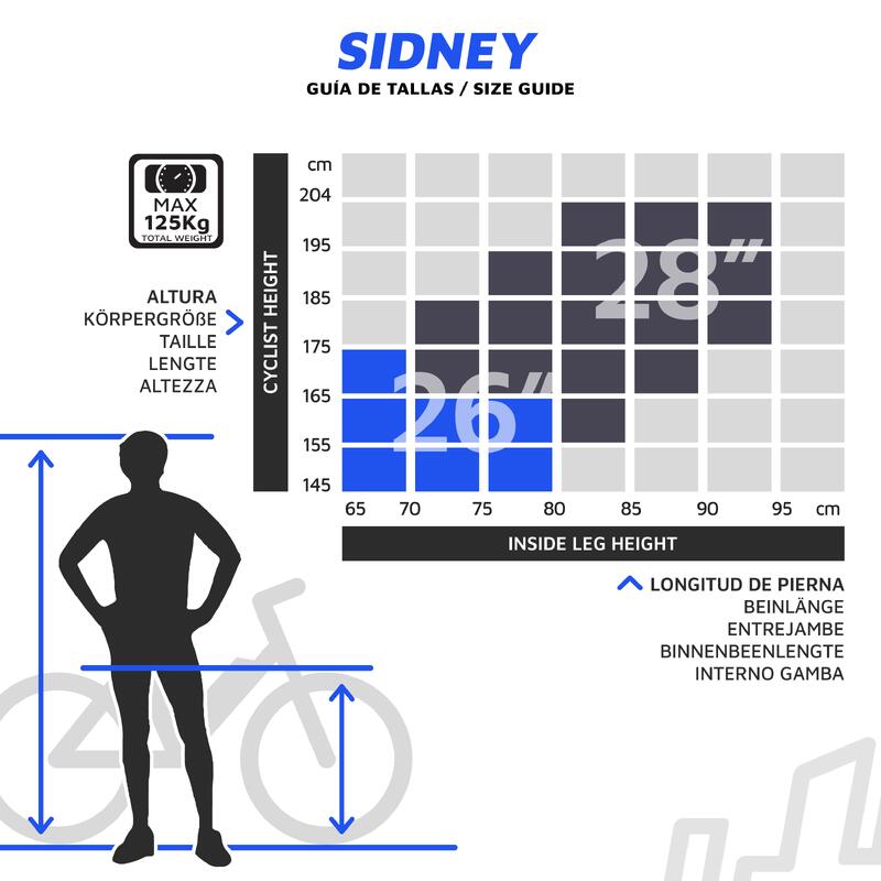 Urbanbiker Sidney | City E-Bike | 100KM Reichweite | Schwarz | 26"