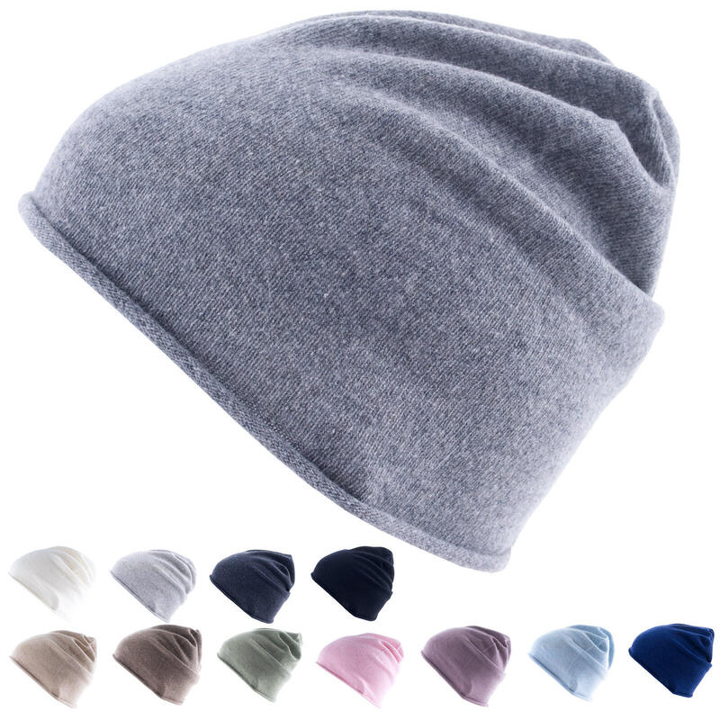 Bonnet tricoté Arley Beanie unisexe d'hiver en laine 100% cachemire