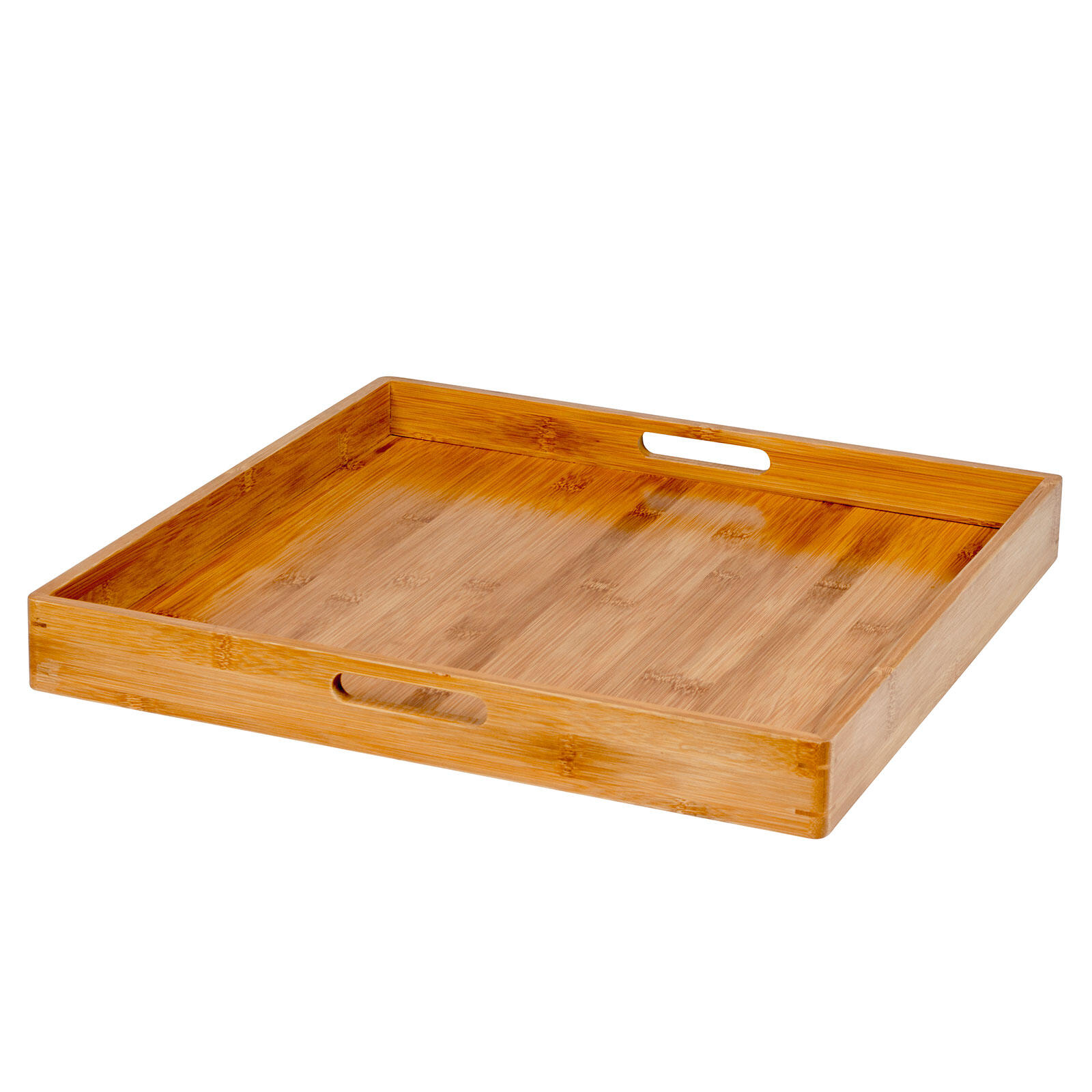 Plateau en bois 2en1 de service & table Petit déjeuner Poignée bambou 2/7