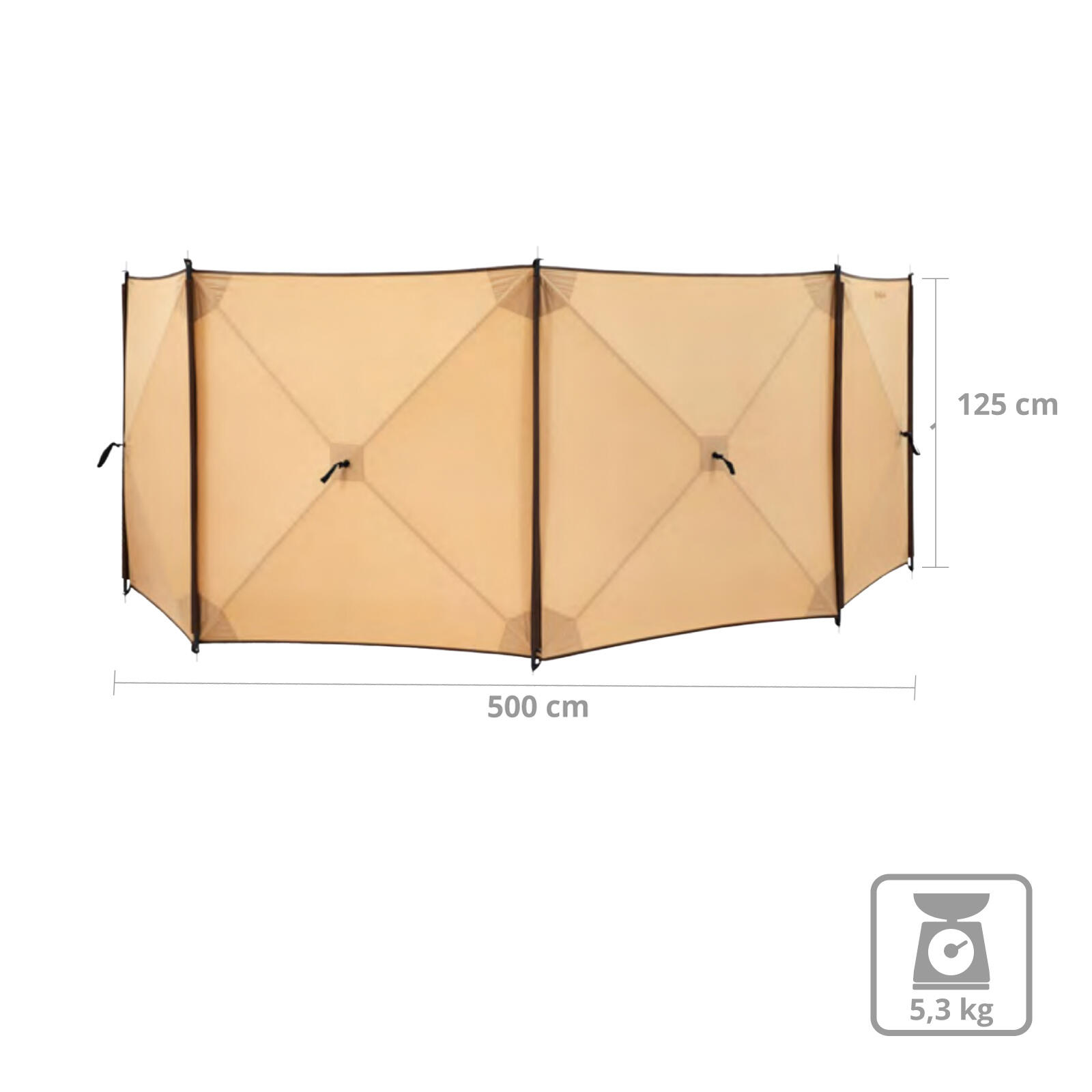 Paravent de camping Camden Quick Up XL Tente plage 500x125 2/6