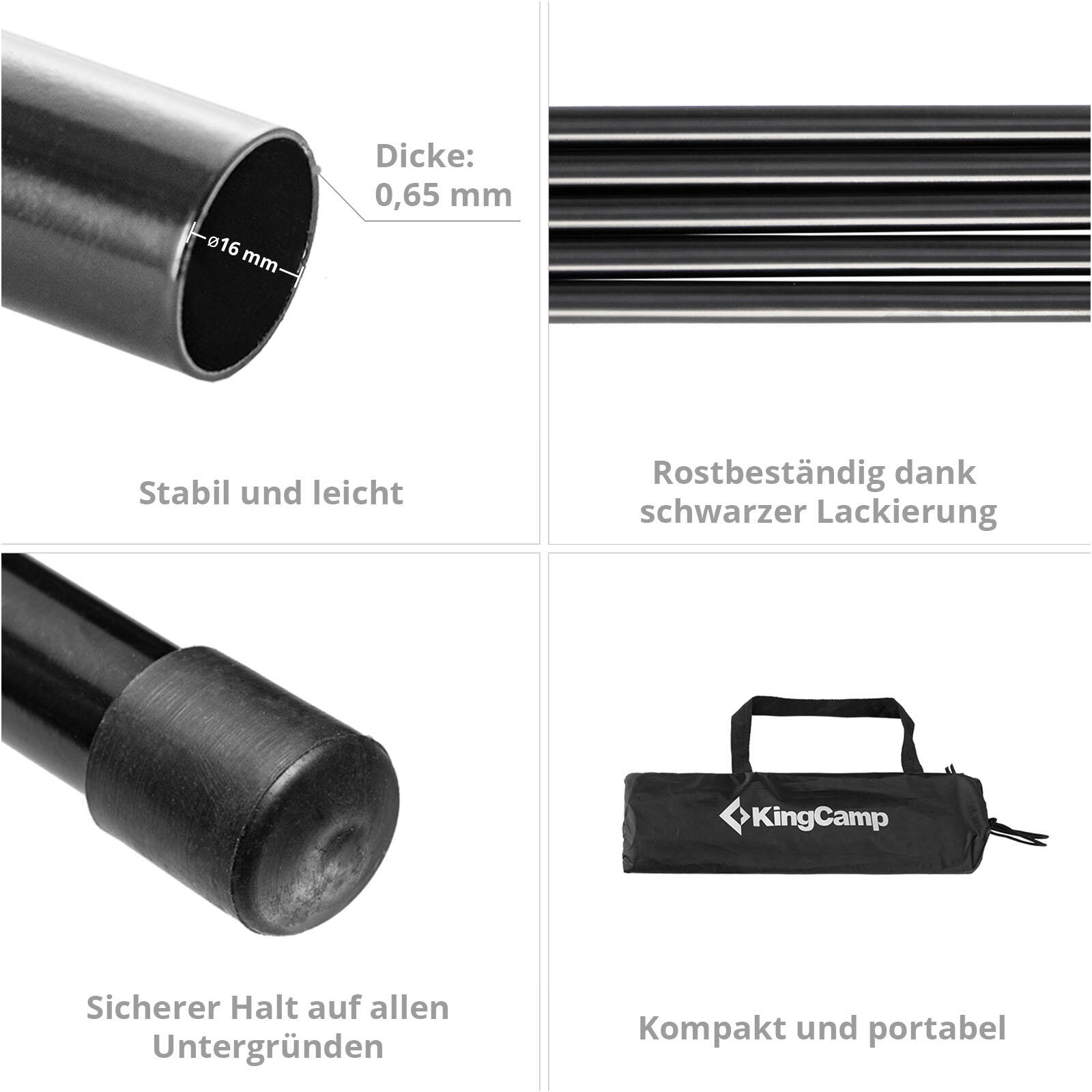 2x Tentstangenset Luifels Palen Tarp Stalen Frame 4/5