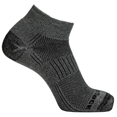 Wrightsock coolmesh quarter - grijs/zwart - dubbellaags anti-blaar sokken