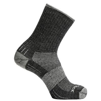 Wrightsock escape merino crew - grijs/donkergrijs - dubbellaags anti-blaar