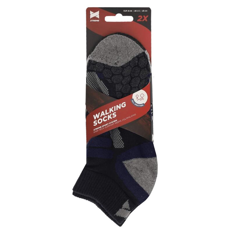 Xtreme Niedrige Wandersocken 2er-Pack Multi Blau