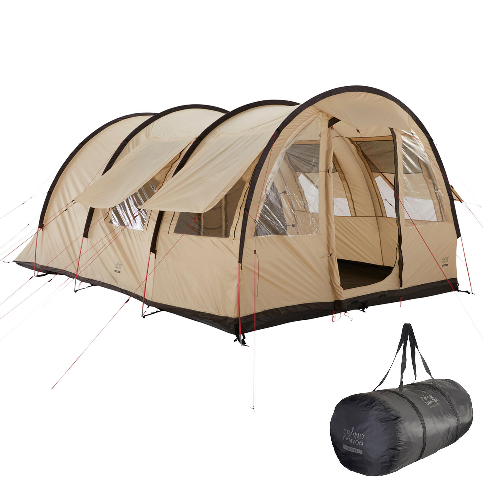 Grand Canyon - Tente Tunnel Helena 5 Personnes De Groupe Familiale Camping Vorraum - Tente - Beige - Decathlon