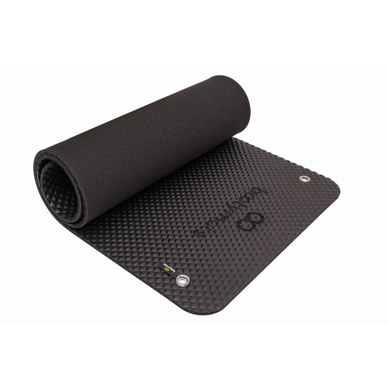 Esterilla de gran tamaño para ejercicios de Pilates de suelo. 180x60cm. Negro