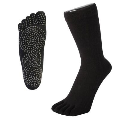 Toetoe yoga & pilates grip mid-calf teensokken - zwart