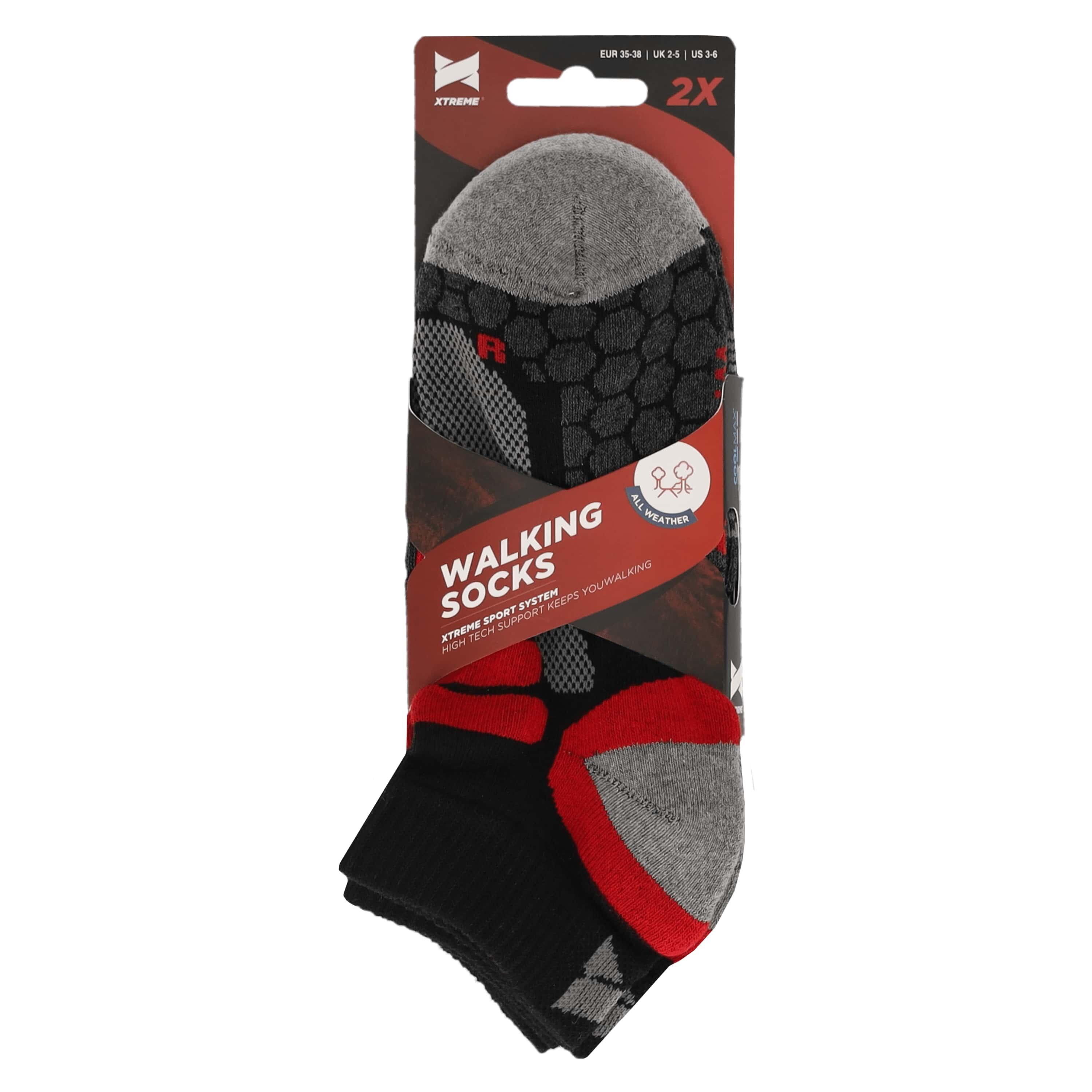 Xtreme Chaussettes de marche basses 2 paires Multi Black 6/6
