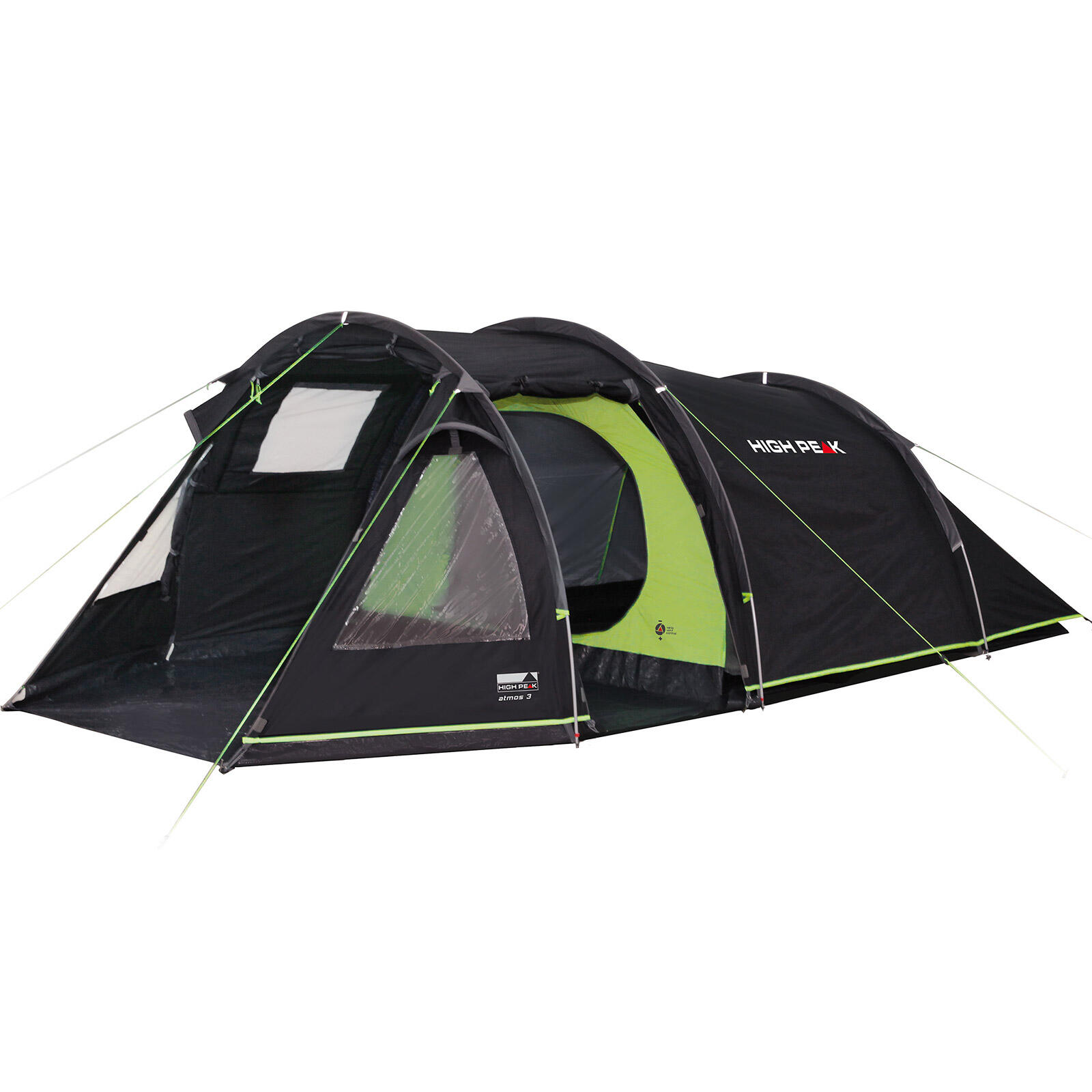 High Peak - Tente De Trekking Atmos 2-3 Personnes Camping Tunnel Familiale Apside - Tente - Gris|vert - 3 Places - Decathlon