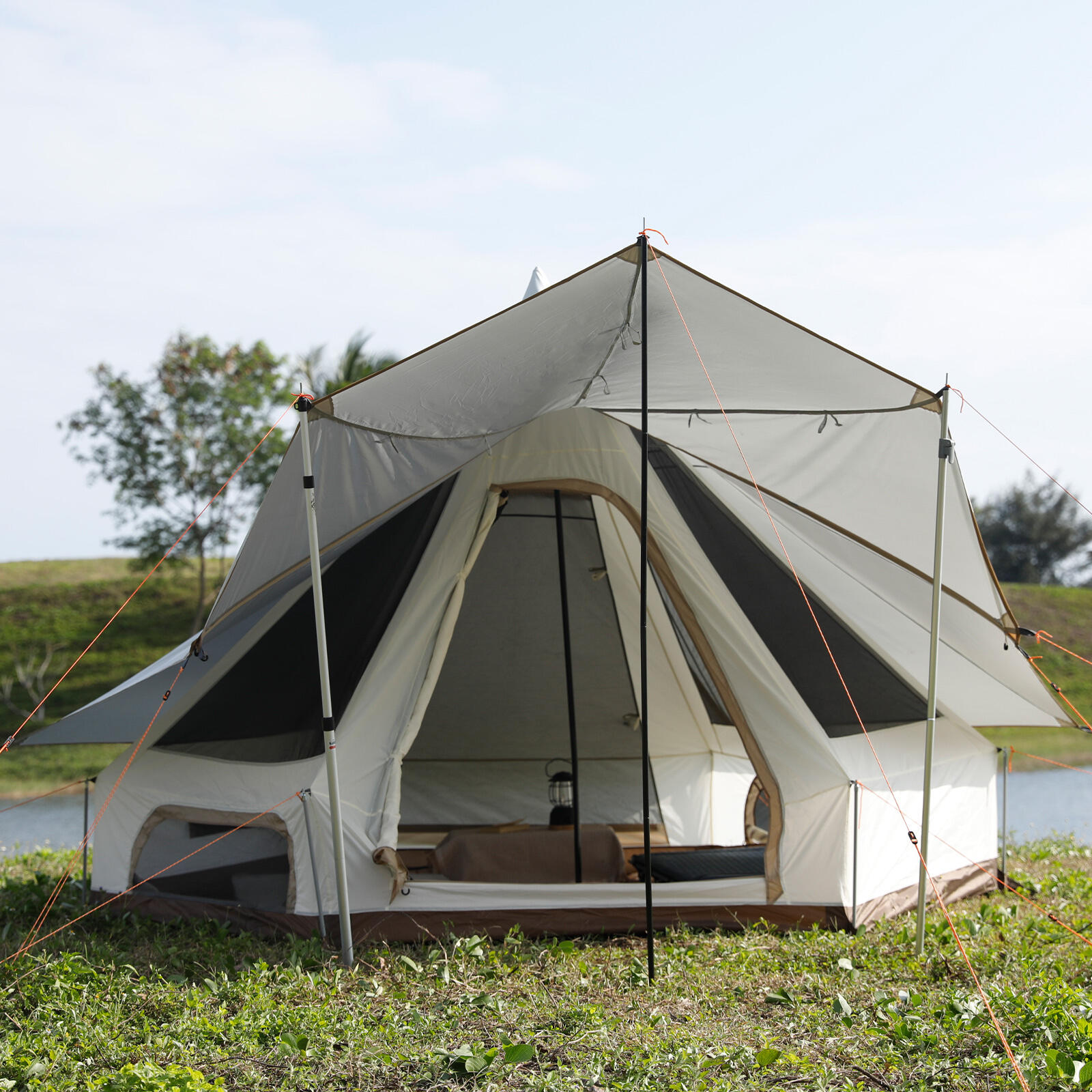 Tenda Tipi Gengis 320 da Campeggio 2 persone Piramide Tepee Leggera 5/7