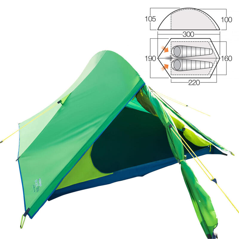 Tente de trekking Blade 200 1-2 personnes monocoque vélo camping 2 kg