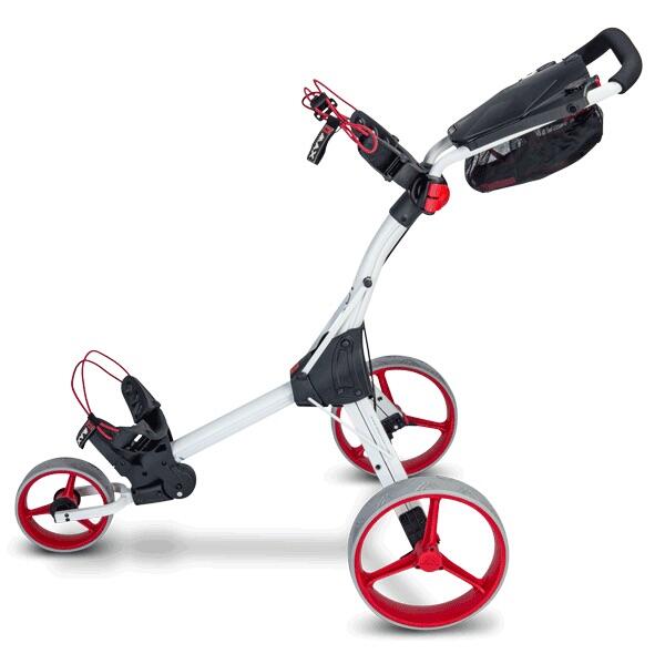 Big Max IQ+ 3 Wheel Push Trolley - White/Red 2/5