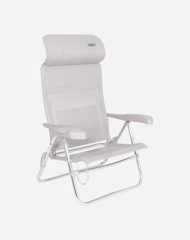 Silla Plegable de Playa y Camping  Crespo AL/205-C - 7 posiciones Beige