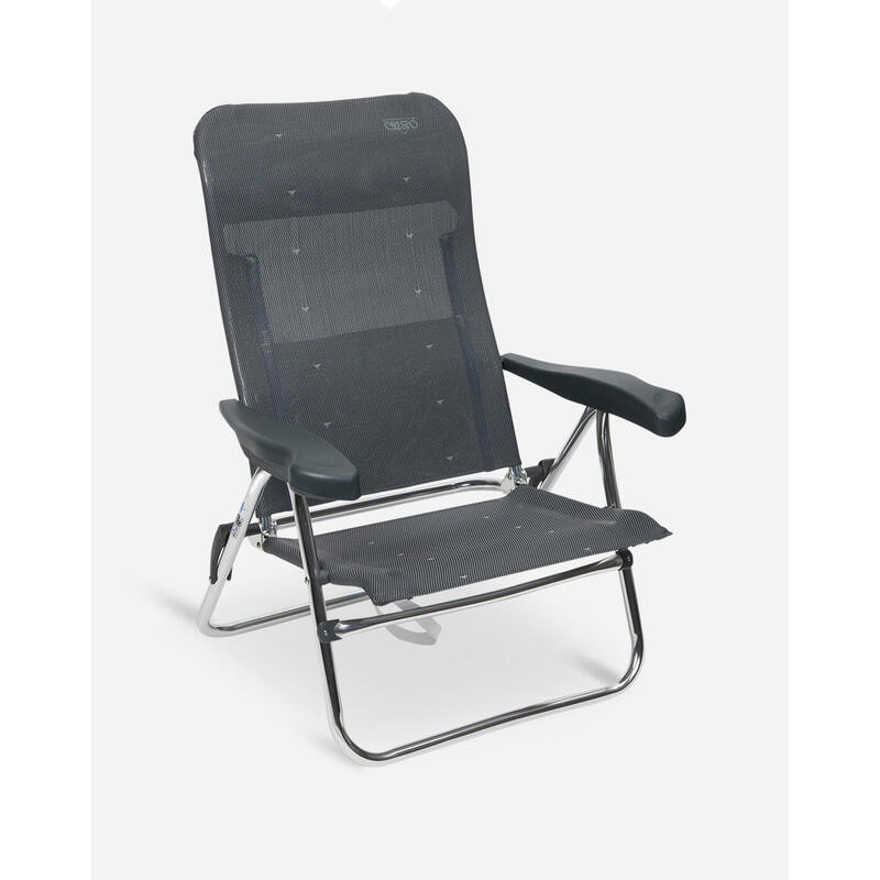 Silla Plegable de Playa y Camping  Crespo AL/205-M - 7 posiciones - Gris Oscuro