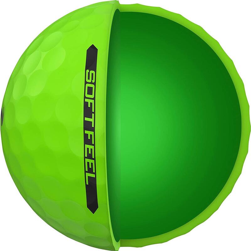 Srixon Soft Feel Brite Green, Palline da Golf Verdi, Scatola da 12 Palline