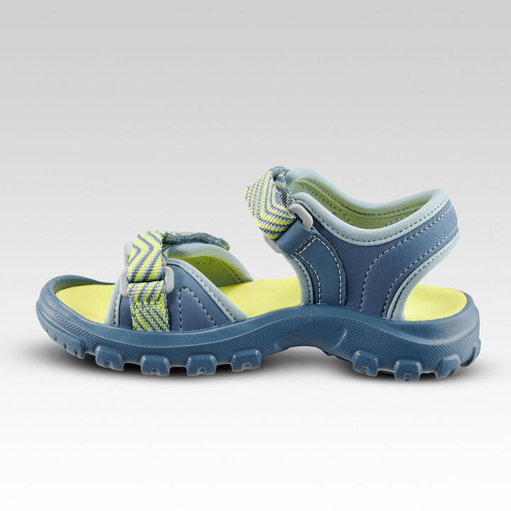 Refurbished Hiking sandals MH100 KID blue and yellow - A Grade 3/7