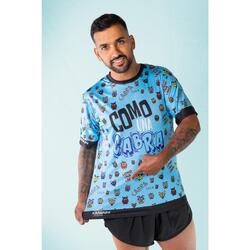 MAILLOT RUNNING #COMOUNACABRA pour HOMME - KAMUABU coloris BLEU 110grs