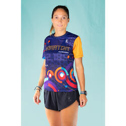 MAILLOT RUNNING #MARATON 2.0 RUN pour FEMME - KAMUABU coloris BLEU 90grs