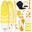 Prancha Stand Up Paddle Insuflável Acessorios- HUIIKE - Amarelo- 305x84x15cm