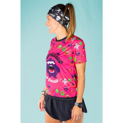 MAILLOT RUNNING #MONSTERS pour FEMME - KAMUABU coloris ROSE 110grs