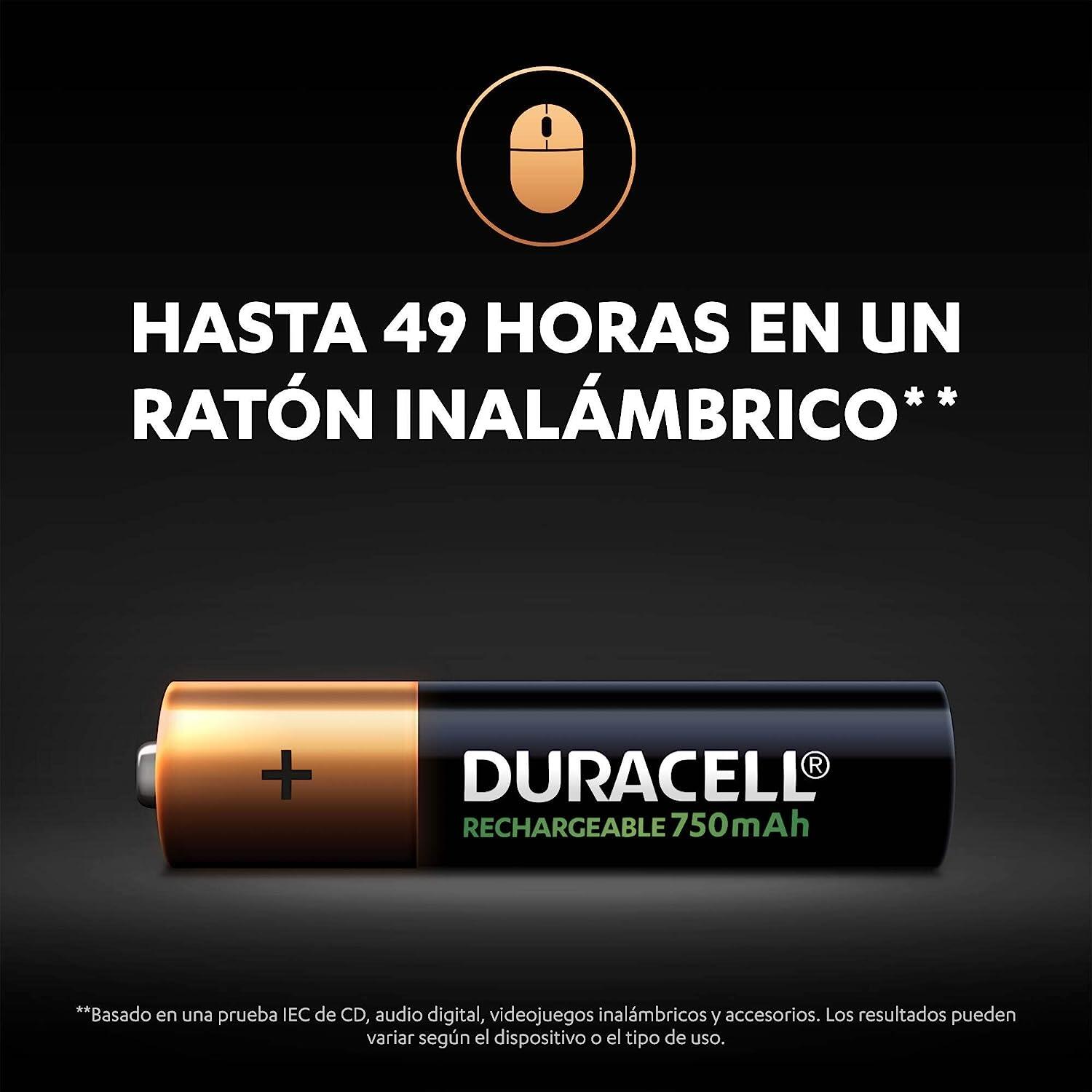 Duracell Batterie wiederaufladbar AAA / HR03 NimH 1,2V 750 mAh (4 Stück) 4/6